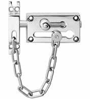 Door Chain and Locks 140 Door Chain Lock - Key Operated Finish Packaging Part Number Chrome Plate Display Pack 140CPDP Polished Brass Display Pack 140PBDP Provides the security of a door chain plus