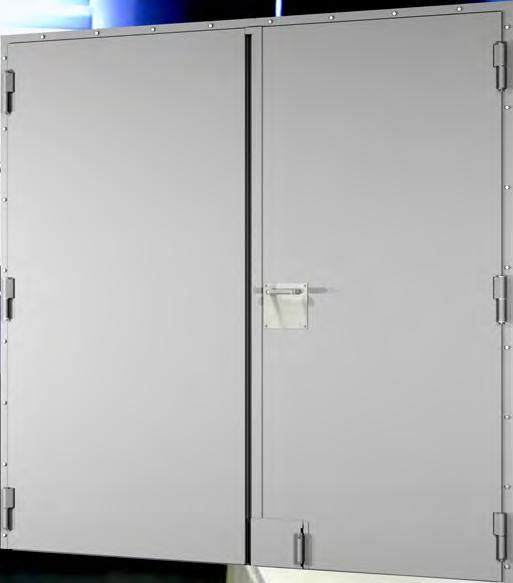 Internal medium duty door with flat threshold (A-60) A-60 Certified with Dropdown gasket and Hose port A solid and flexible door for internal use Door leaf: 1.