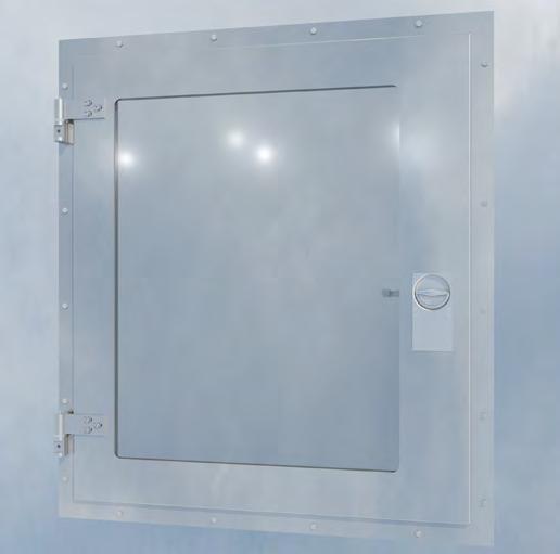 External, (A-60) HB-5000 G Glazed Escape Hatch 31 HATCHES Hatch leaf: Door frame in stainless steel. Fire rated glass with extra pressure-glass.