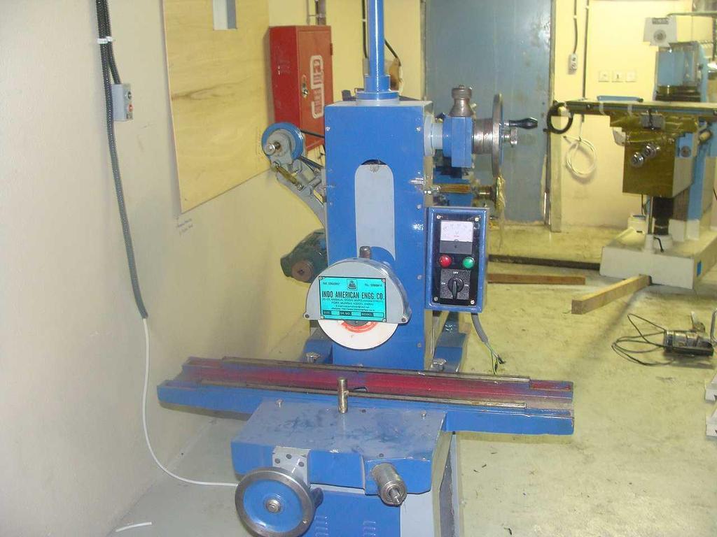 INSTRUMENT NAME MODEL & SERIAL NUMBER DEPARTMENT MANUFACTURED BY SERVICED BY POWER REQUIREMENT WORKING TABLE SIZE MAXIMUM GRINDING WHEEL DIA SURFACE GRINDING MACHINE