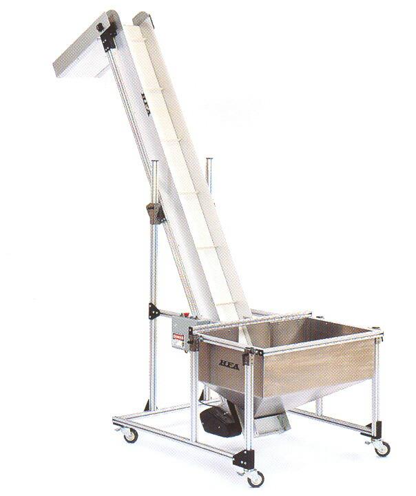 HFA 2260 Series Elevator Conveyor The 2260 conveyor features a a low profile yet extremely rigid anodized extruded aluminum frame angle adjustment of 0-50 degrees 2 ply, polyurethane, FDA approved