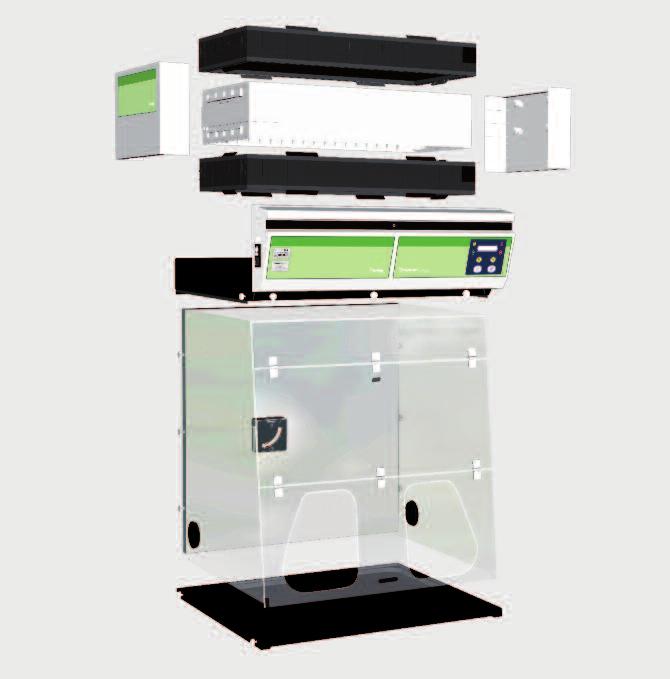 captair Flex Ductless Fume Hood n Easily movable. n Ductless filtration system. n Use for handling of liquid, gaseous and solid chemicals. n Flex technology: adaptable modular filtration column.