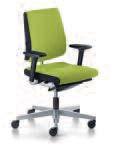 aluminium base Swivel chair with normal backrest, heightadjustable armrests,