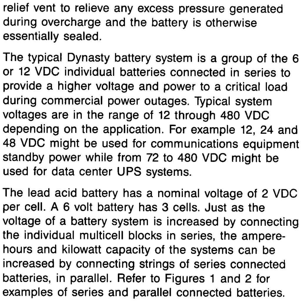 ~ r DYNASTY VRLA BATTERY SYSTEM OPEN RACK INSTALLATION AND SYSTEM CHECKOUT GUIDE General Information This pamphlet provides a guide for use during receiving, installation and checkout of the DYNASTY