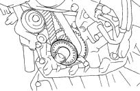 EM ENGINE MECHANICAL (1MZFE) TIMING BELT 10. CHECK VALVE TIMING (a) Slowly turn the crankshaft revolutions, and align the timing marks of the crankshaft timing pulley and oil pump body.
