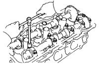 EM8 ENGINE MECHANICAL (1MZFE) CYLINDER HEAD HINT: When removing the camshaft, mark certain that the torsional spring force of the subgear has been eliminated by the above operation.