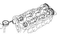 INSPECT CAMSHAFT THRUST CLEARANCE (a) Install the camshafts.