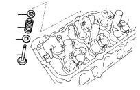 EM56 ENGINE MECHANICAL (1MZFE) CYLINDER HEAD Intake Mark TMC made NOK TMMK made FN, IN Exhaust Gray Surface Light Brown Surface Z1906 HINT: The intake valve oil seal is light brown and the exhaust