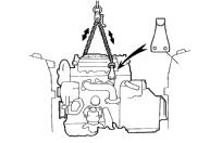 EM7 ENGINE MECHANICAL (1MZFE) ENGINE UNIT. DISCONNECT FRONT ENGINE MOUNTING INSULATOR FROM FRONT FRAME Remove the bolts holding the mounting insulator to the front frame. P18755 Engine Hanger P1978.