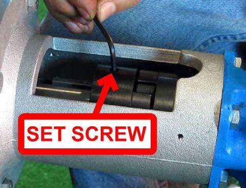 Use a 3mm allen key to tighten the four set screws in the jaw coupler.