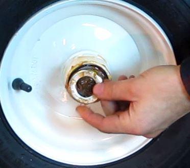 Wheels Make sure the bearings (two per wheel) are greased. Remove wheel nuts from axles.
