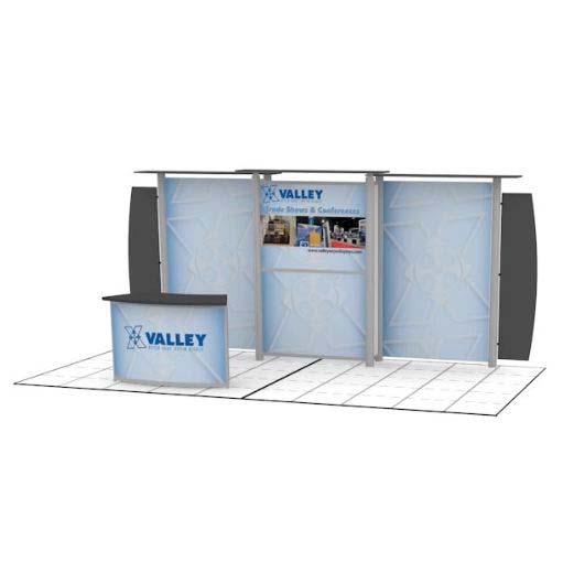 Page FR-48 KIT 1127, & 2184 Inline Kit 1127 (DK 127) Floor Standing Hardwall Display Aluminum extrusion frame with cool gray sintra infill panels 1 meter back wall counter with sliding doors 1 meter