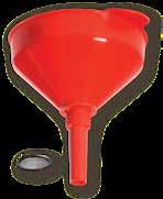 with high-quality polyethylene Easy to read volume markings SIZE (litre) Plastic funnels resistant to fuel, oil and some