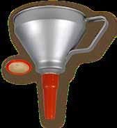Metal Funnel with Filter A high-quality metal funnel including a brass filter.