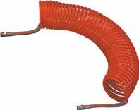 Polyurethane Coiled Air Hose Assemblies PU Coiled Air Hose Assemblies overcome the limitations of nylon, such as kinking, abrasion and resistance to oils, and increases the effective working