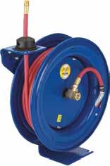 OUTLET SIZE HRA1B03 15 10 mm / 3/8 in 250 psi / 17 bar Rp 1/4 R 1/4 This reel is the next level in industrial standard PVC bench top spring driven hose reels, ideal for use over workbenches, around