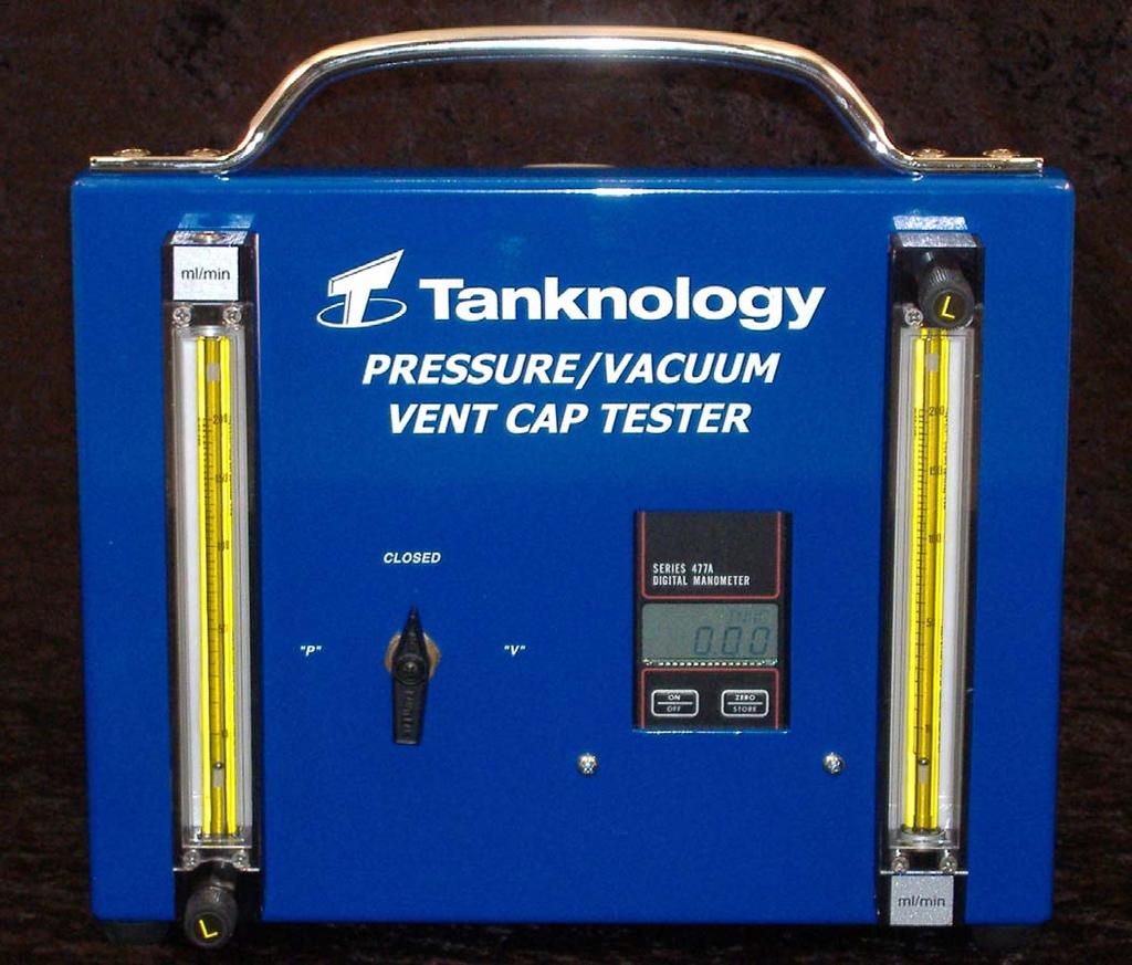 PV Vent Cap Tester Front View Digital Manometer 0 20 w.c. range with at least 0.5% accuracy.
