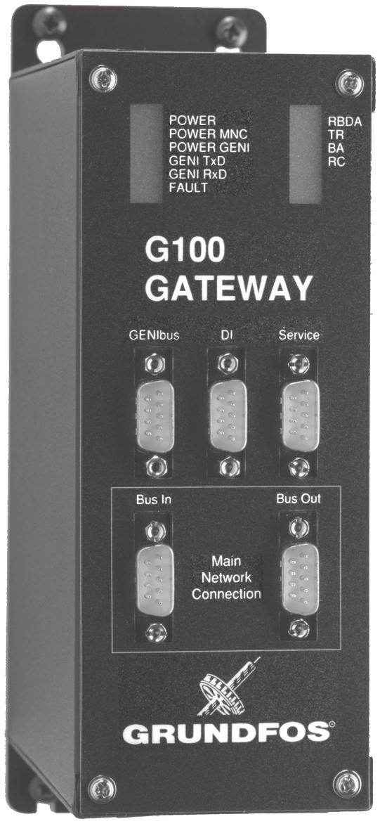 Accessories SP A, SP G1 - Gateway for communication with Grundfos products Through G1 Grundfos offers optimum integration of Grundfos products into main control and monitoring systems.