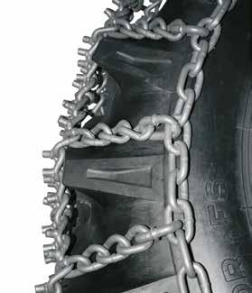 Tapio 11 Technical specifications M L The Tapio 11 has 11 mm twisted chain link with two 11 mm studs. This chain is recommended for bigger tractor and its bigger tyres.