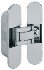 Max. door weight: 40 kg with 2 hinges, 50 kg with hinges Adjustment facility: Continuously D adjustable height and