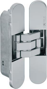 Max. door weight: 80 kg with 2 hinges, 100 kg with hinges Adjustment facility: Continuously D adjustable height ± mm,
