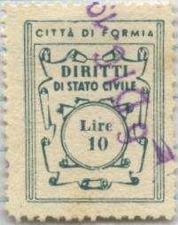 Stato Civile 19.5 x 26 mm P11 5 Lire violet 12/1955 2.