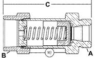 00 0.9 F A 06 B 02 4 4 2.0.49 0.68 D Straight Thru-Straight Thread Inlet to NPTFI Outlet ASME CE Inlet (A) Outlet (B) (C) Wt. Ea.