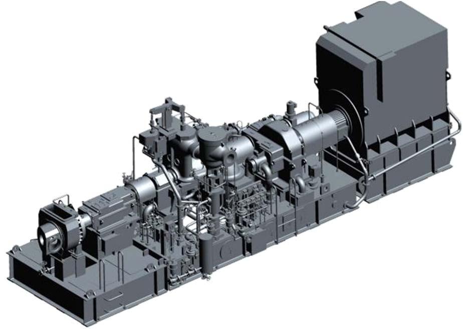 2. Feature, WHRS-STG system Configuration of STG unit The Steam turbine, Power turbine and Auxiliary equipment with lubricant system are installed on the common skid and the Power turbine torque is