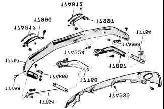 FRONT - BUMPER AREA FRONT BUMPER and RELATED PARTS 1969/70 MUSTANG - except SHELBY GT350/500 FRONT BUMPER and RELATED PARTS 1967/68 MUSTANG 17A385 - Bracket, License Plate Holder, Front