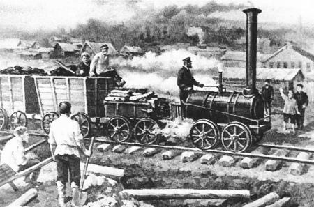 History of Railroads 1833-34 : Built by Cherepanov and his son, total distance of about 3.