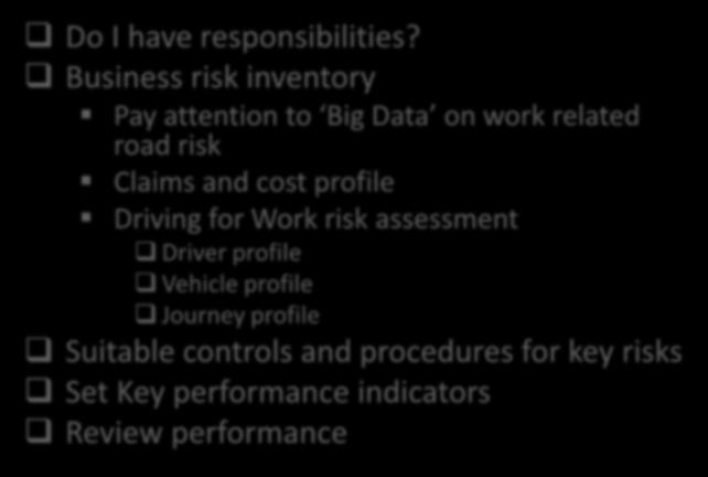 Key Risk Management steps Do I have responsibilities?