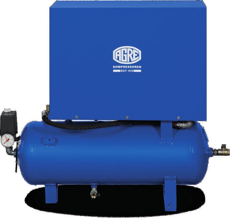TANK MOUNTED SILENT WITH DRYER Horizontal tank mounted plugand-play compressors provide reliable compressed air to various industrial applications.