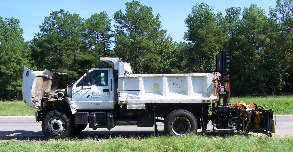 Flying Debris When impacted, detached elements, fragments, or other debris from the mobile attenuator should not penetrate or show potential for penetrating the occupant compartment of the impacting