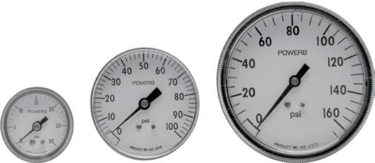 142AP Pressure Gauges 1-1/2", 2-1/2" and 3-1/2" Pressure Gauges. Pneumatic pressure gauges are used wherever visual indication of pressure is required. Features Accuracy 2.