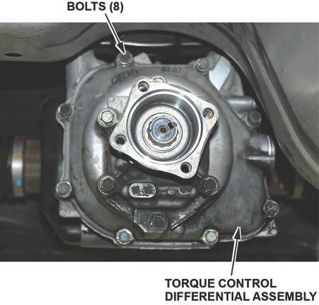 EPDS connector 13. Remove the bolts, then remove the torque control differential assembly. torque control differential assembly 14.