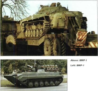 TRACKED APCs /WEAPONS CARRIERS BREM-1 and BREM-4, recovery vehicles. BMP-IKShM, unarmed command version of BMP-1. BWP, Polish version of BMP-1.