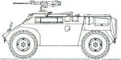 ENGESA EE-3 Jararaca Scout Car (Brazil) KEY RECOGNITION FEATURES Nose slopes back under hull front headlamps recessed, well sloped glacis plate with horizontal roof line, driver's position protruding