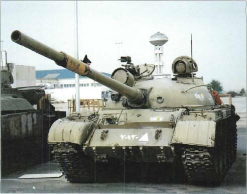 LIGHT TANKS AND MAIN BATTLE TANKS T-62MV, upgrade with capability to fire laser guided projectile, also has explosive reactive armour.