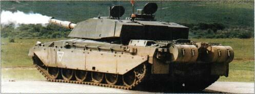 Vickers Defence Systems Challenger 2 MBT (UK) KEY RECOGNITION FEATURES Front idlers project ahead of nose which slopes back under hull front, well sloped glacis plate with driver's hatch recessed in