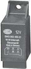 Relays, Wiping interval Relays, wiping interval for windscreens Iveco Magirus, MercedesBenz Max. switching current: 3.5A. Release delay when operating wiping: 4 sec. +/ sec.