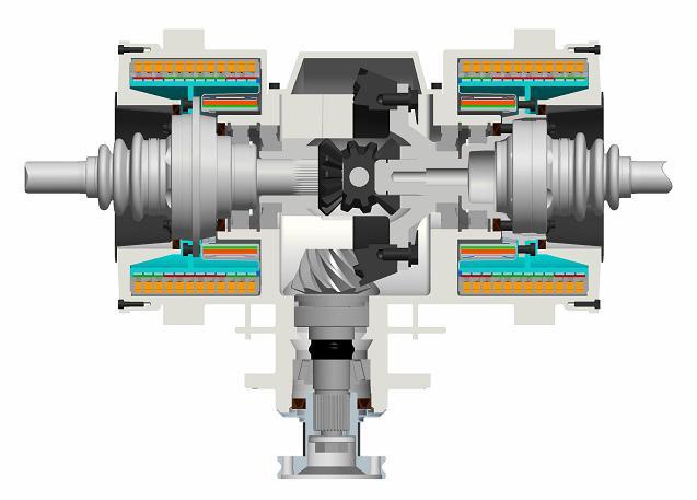 Hybrid functionalities Axle differential with active torque distribution 4th gear, 85 km/h boosting 24 kw 24 kw E-machine mode E-machine mode 350 Nm 350 Nm 600 Nm +350 Nm i =