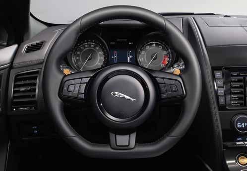 (Automatic only) T2R6547MMU LEATHER WHEEL FLAT BOTTOM 5 SPORTS STEERING Complement the performance-inspired attributes of your F-TYPE with this flat-bottom leather sports steering
