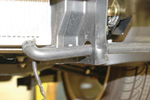 Cut the short leg of the provided 4 x 18 x ¾ 90 angle hose leaving 1 remaining from the inside of the