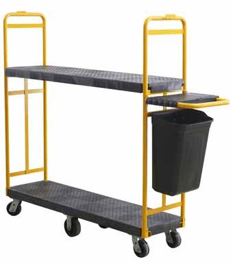 and durability Powder coated steel handles Additional shelf available to increase storage 1 TIER TROLLEY DESCRIPTION DIMENSIONS CAPACITY 43781071 43781072 43781073 Small Cart Large Cart Small