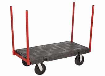 timber or other bulky items Molded in steel under structure provides extra strength and durability Molded plastic deck with powder coated steel frame Textured non-skid surface aids safe transporting