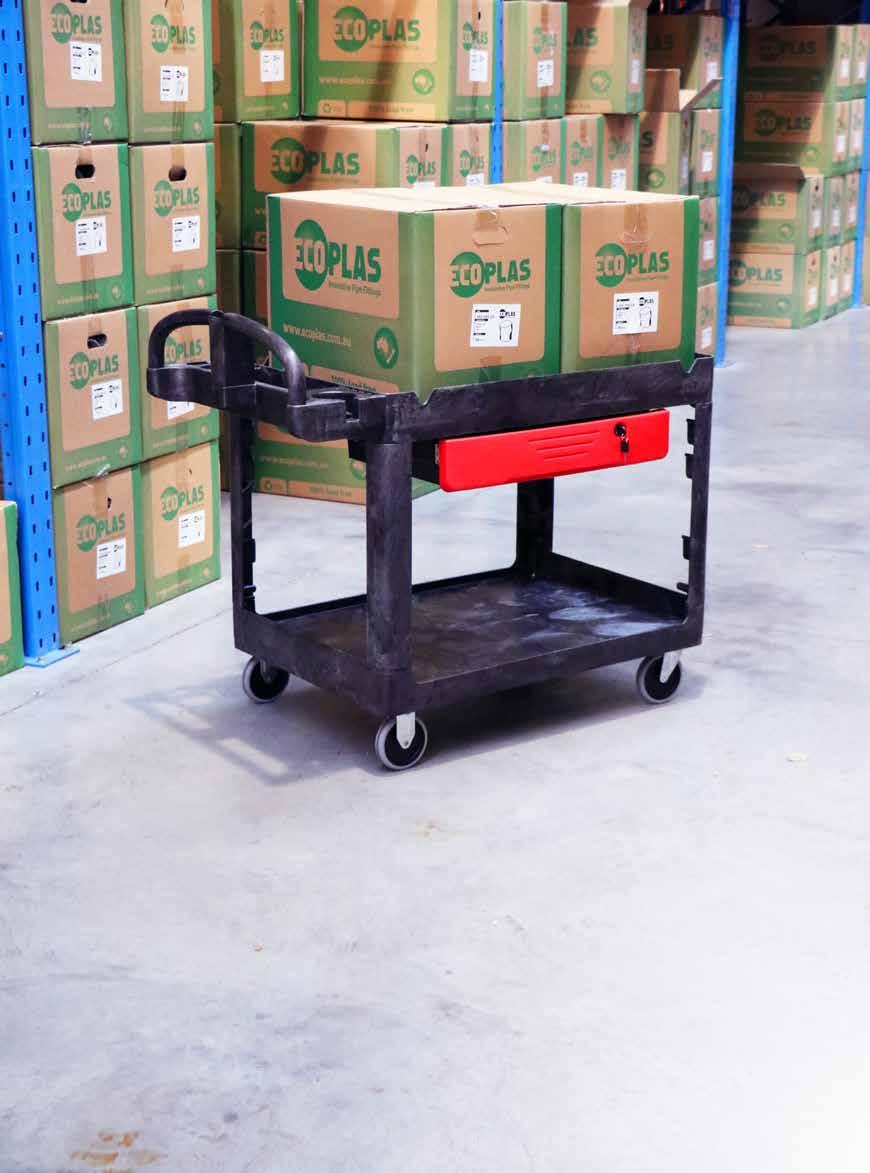 UTILITY CART RECESSED SHELF Versatile recessed shelves designed for transport of small, lightweight items Sturdy structural foam construction won t rust, dent or chip like metal carts Ergonomic