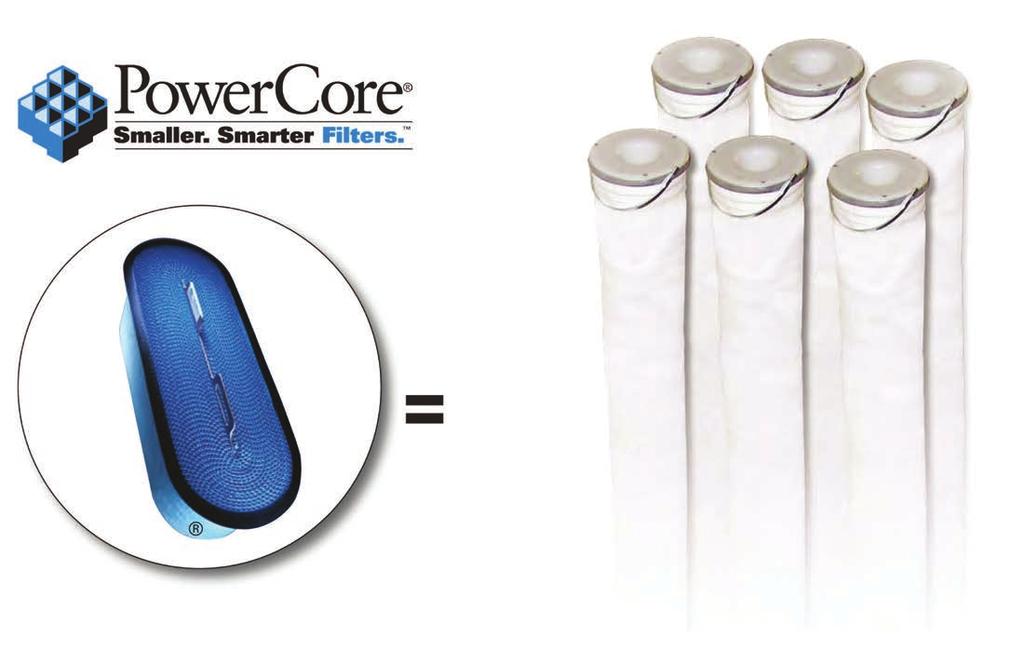SMALLER, SMARTER FILTERS POWERCORE FILTER PACK - NOT A BAG, NOT A CARTRIDGE An entirely new approach to Dust Collectors.
