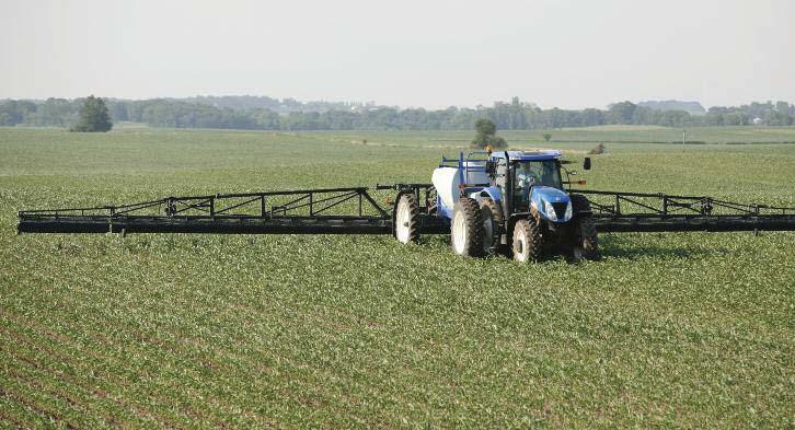 End caps are standard with windscreens on suspended-boom sprayers. Touch-down wheels for boom ends or mid boom are optional.