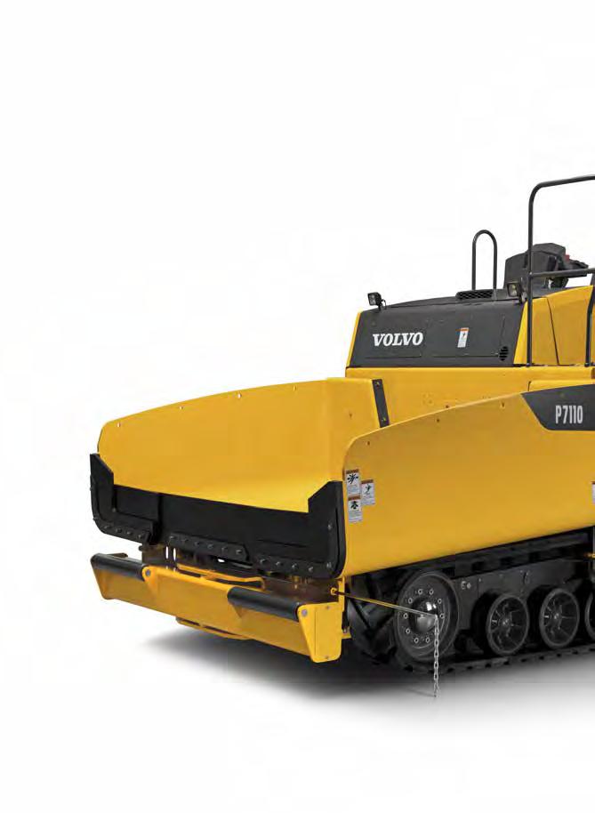 P7110 tracked paver. Range of screeds Volvo offers a range of extendable, front and rear mounted screeds for increased versatility.