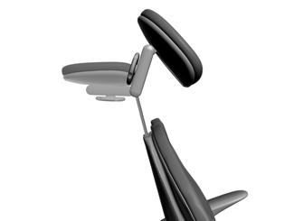 Basic Operation Figure 12. Double-Articulating Headrest Positioning Headrest Adjustment The double-articulating headrest offers a glide feature, as well as manual articulation (see Figure 12).